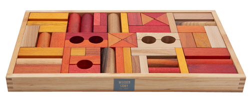 Wooden Story Warm Blocks in Tray - 54 pcs