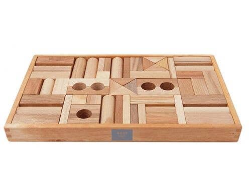 Wooden Story Natural Blocks in Tray - 54 pcs