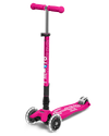 Maxi Micro Deluxe Foldable LED Scooter – Pink
