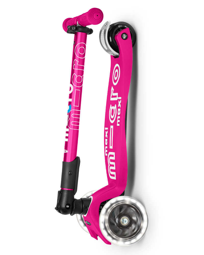Maxi Micro Deluxe Foldable LED Scooter – Pink