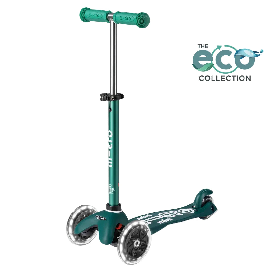 Micro Mini Deluxe Foldable ECO LED Scooter Green