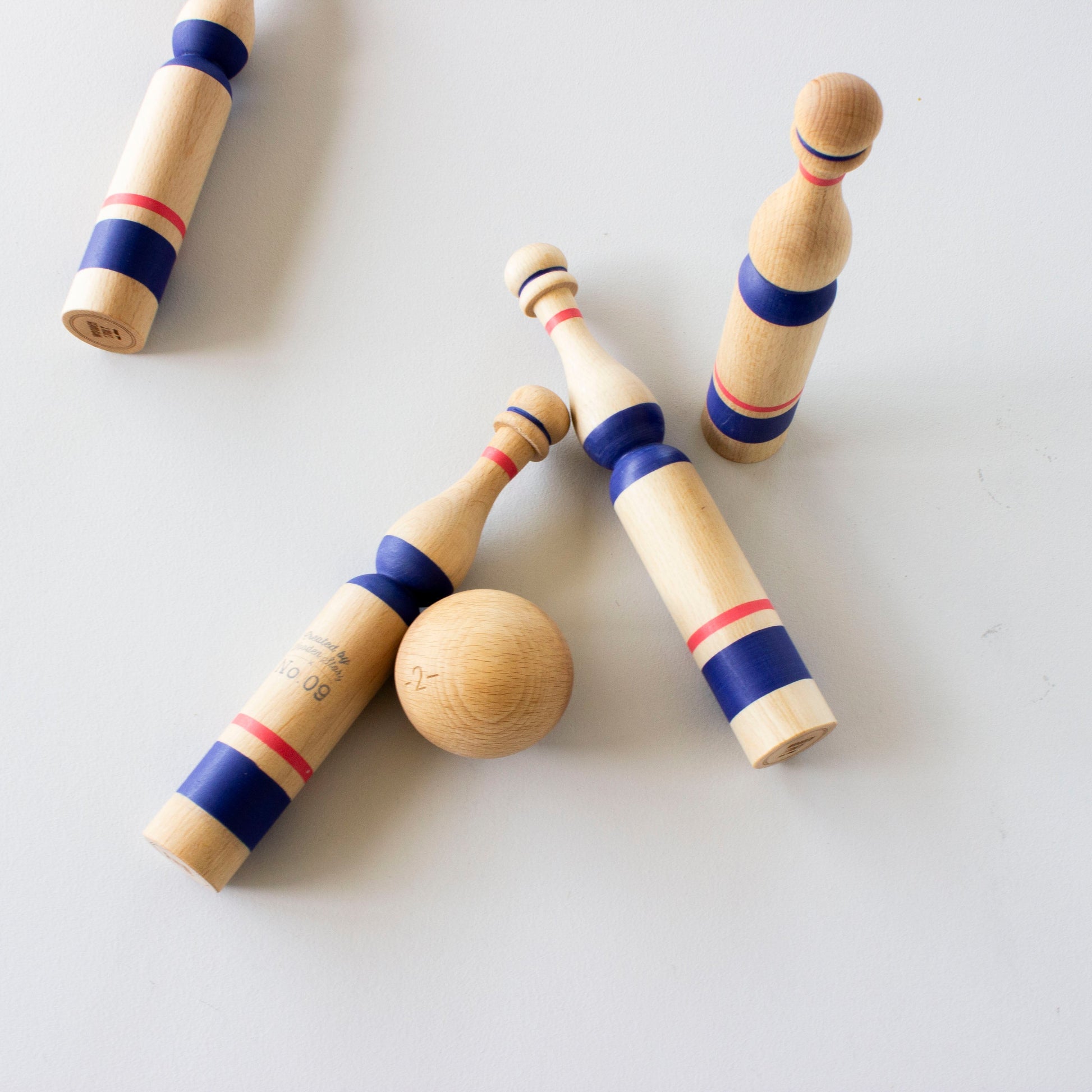 Wooden Story Blue Bowling Set