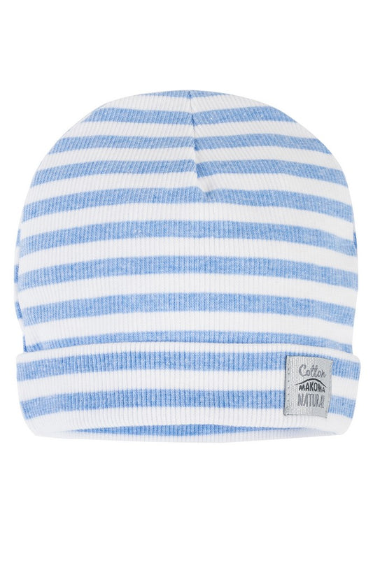 Makoma Greco - Striped Cotton Baby Hat – Blue