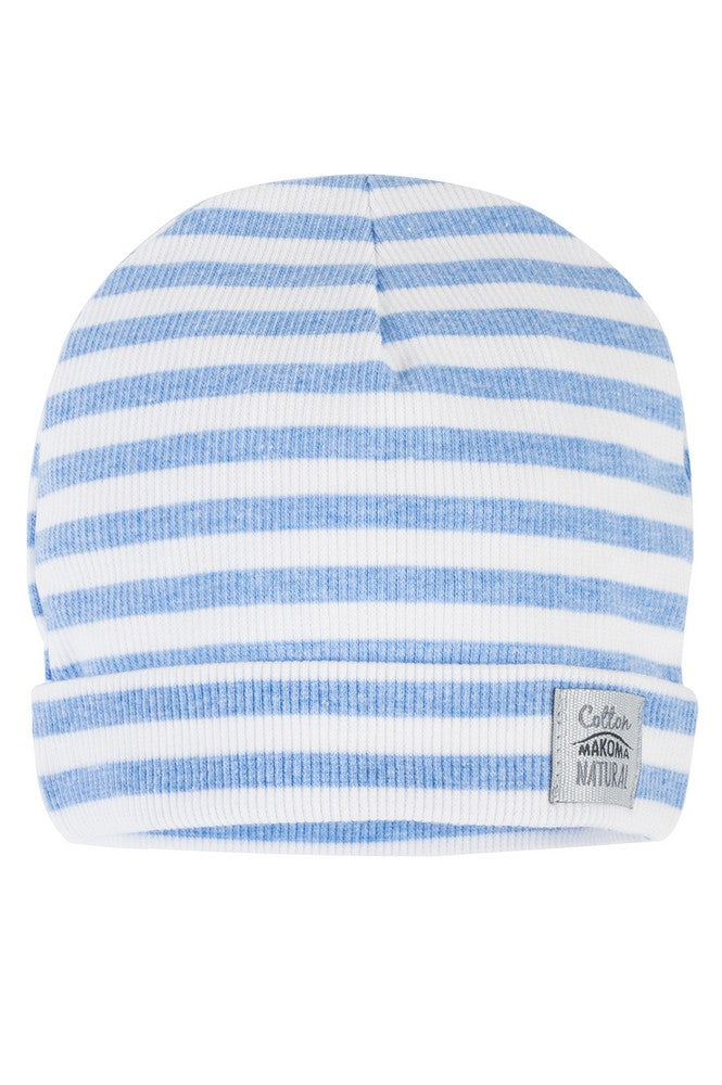 Makoma Greco - Striped Cotton Baby Hat – Blue