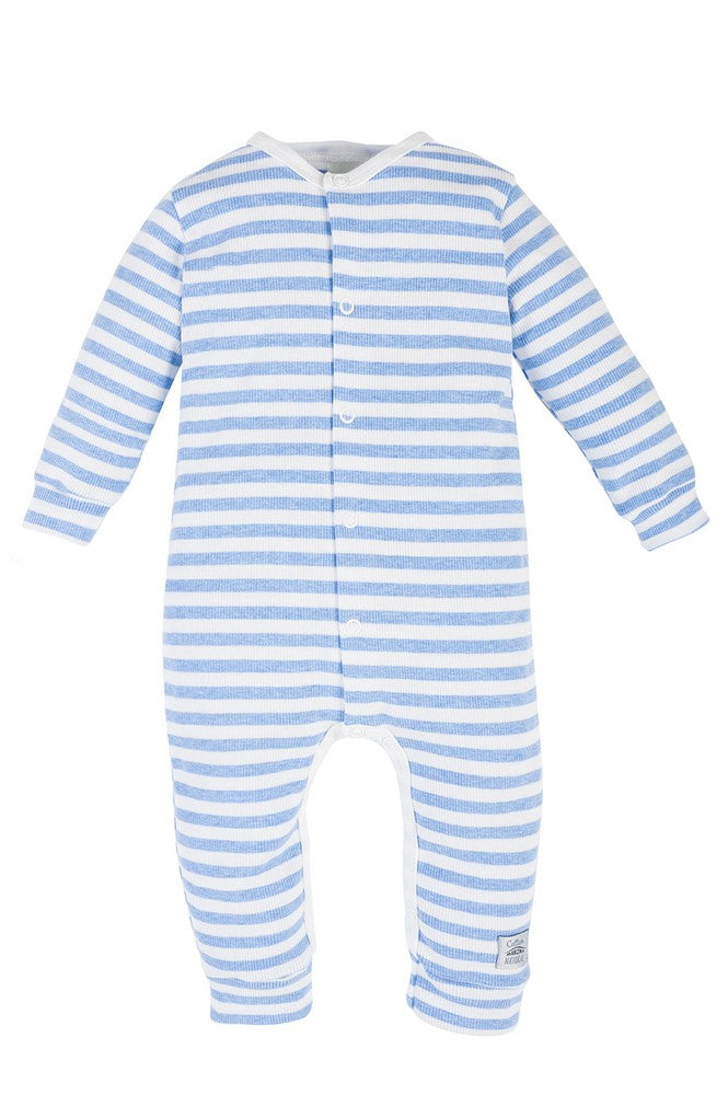 Makoma Greco - Striped Cotton Sleepsuit – Blue