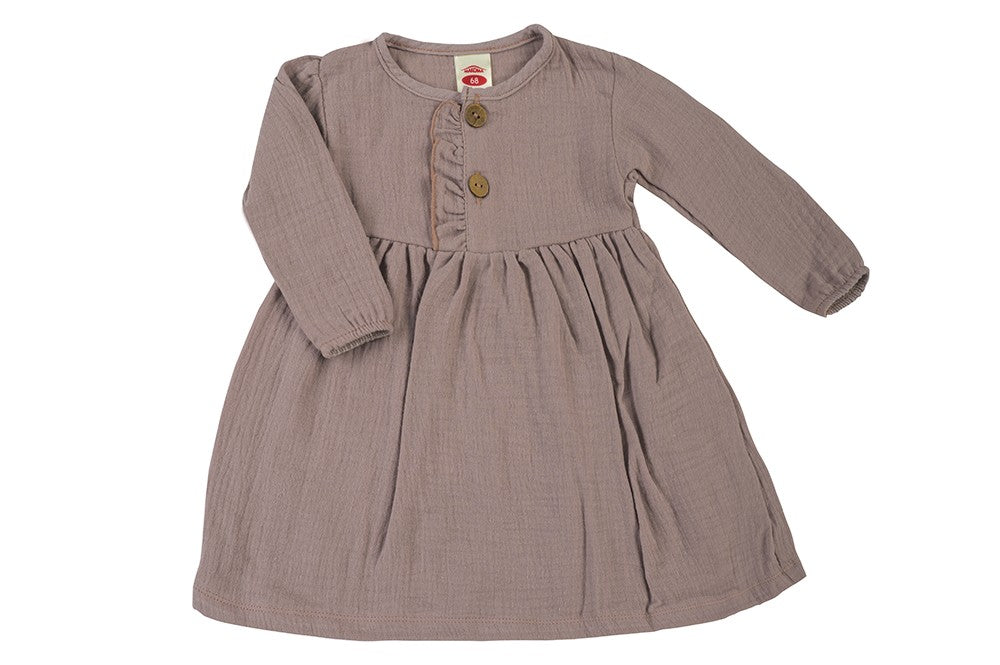 Makoma Just Muslin - Muslin Baby Dress – Cappuccino