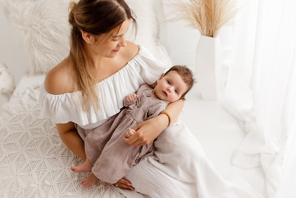 Makoma Just Muslin - Muslin Baby Dress – Cappuccino