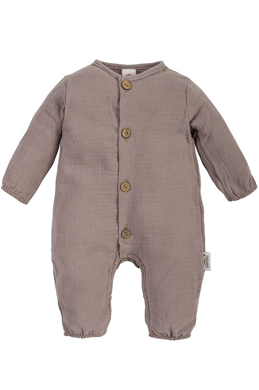 Makoma Just Muslin - Cotton Muslin Sleepsuit – Cappuccino