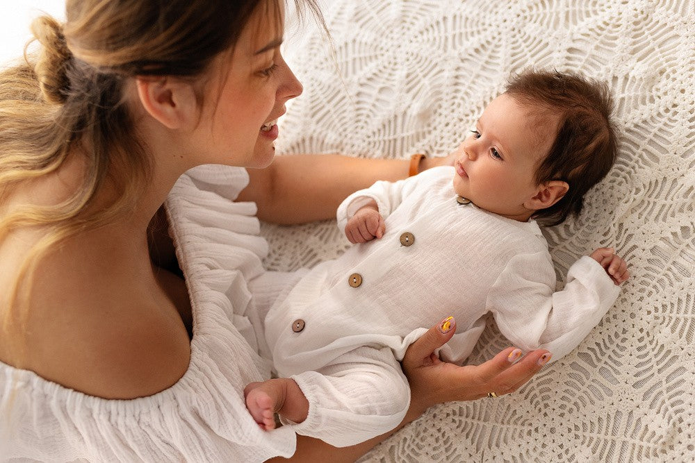 Makoma Just Muslin - Cotton Muslin Sleepsuit – Ecru