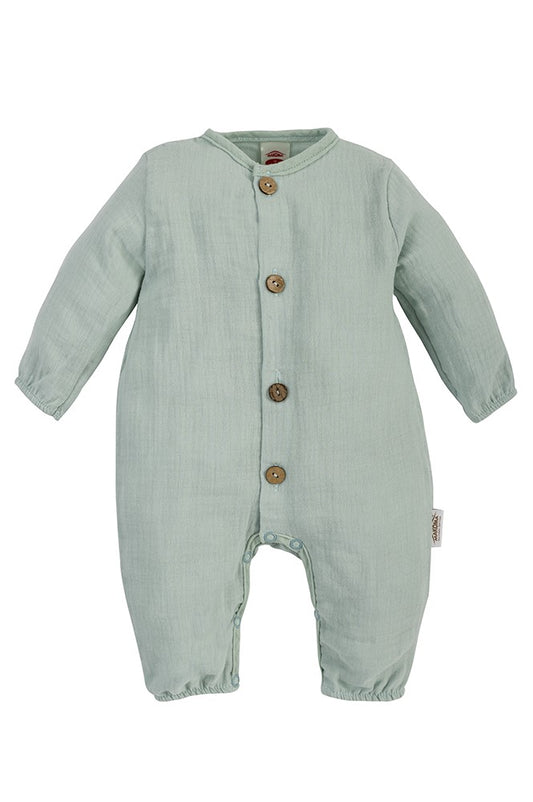 Makoma Just Muslin - Cotton Muslin Sleepsuit – Turquoise