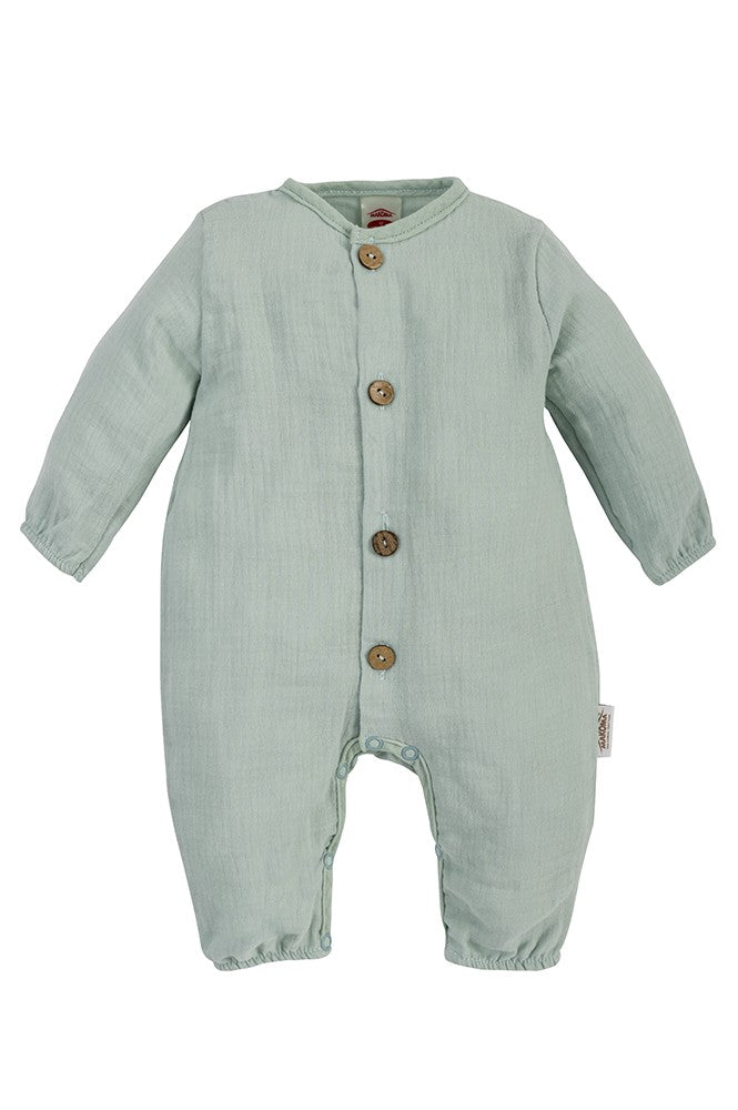 Makoma Just Muslin - Cotton Muslin Sleepsuit – Turquoise