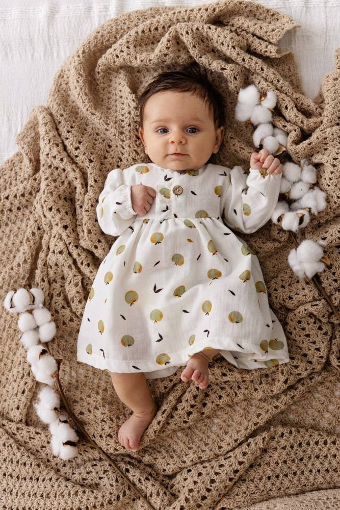 Makoma Muslin Print Dress – Apples