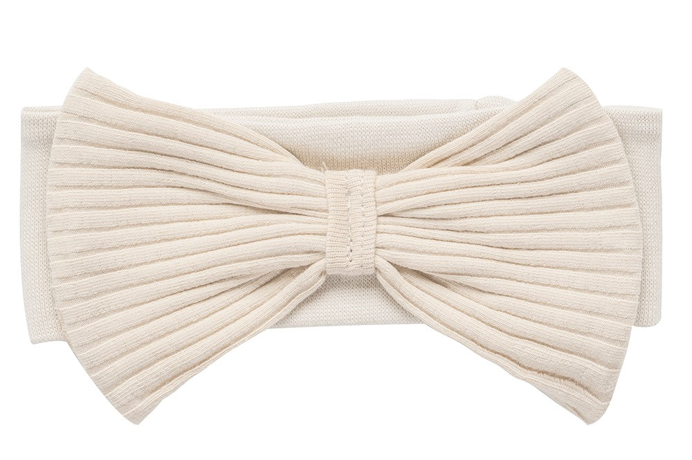 Makoma Natural Harmony - Ribbed Bow Headband – Beige