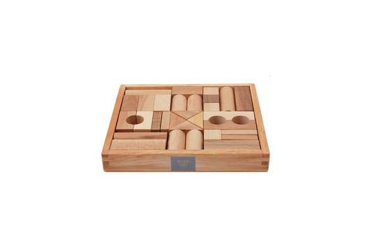 Wooden Story Natural Blocks in Tray - 30 pcs